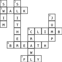 ways of moving Crossword Key Image
