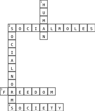 HUMAN PERSON IN THEIR SOCIETY Crossword Key Image