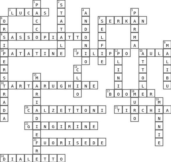 Laurea sofi  Crossword Key Image