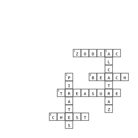 quarry beach escape Crossword Key Image