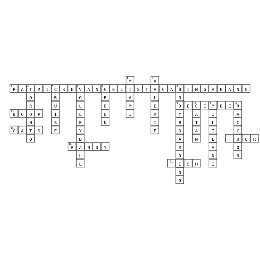 Wedding xword Crossword Key Image