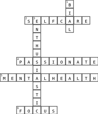 My Personal Feelings  Crossword Key Image