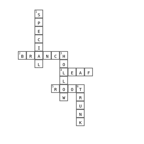 tree Crossword Key Image