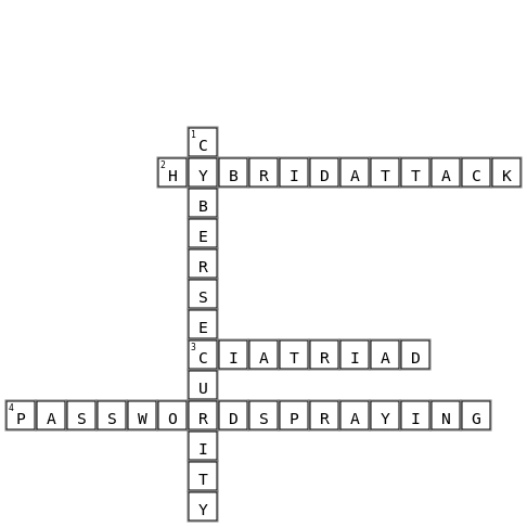 Test Cybersecurity Puzzle Crossword Key Image