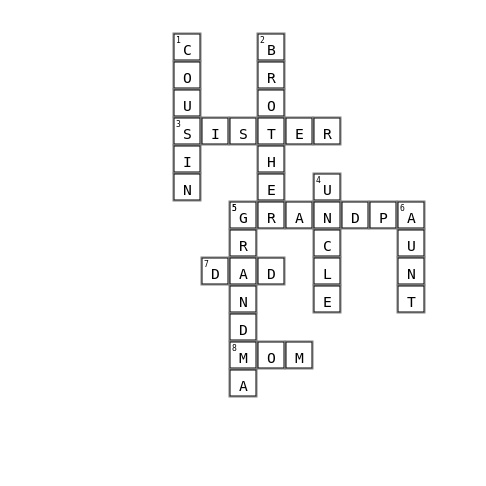 FAMILY Crossword Key Image