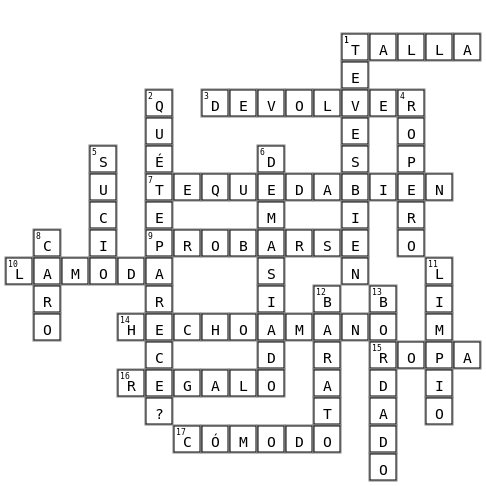 De Compras Crossword Key Image