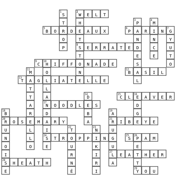 THC Crossword Key Image