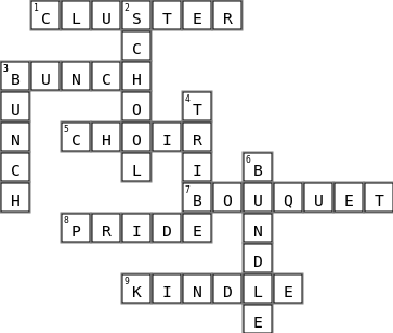 list of things Crossword Key Image