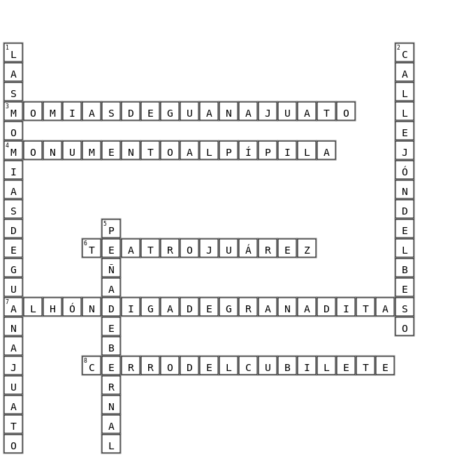 GUANAJUATO Crossword Key Image