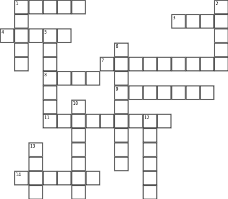 Sea Animals Crossword Grid Image