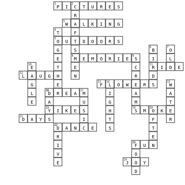 Christmas Crossword Key Image