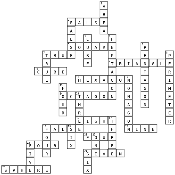 Shapes Crossword Key Image