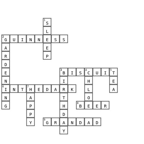 Happy Birthday Grandad Crossword Key Image