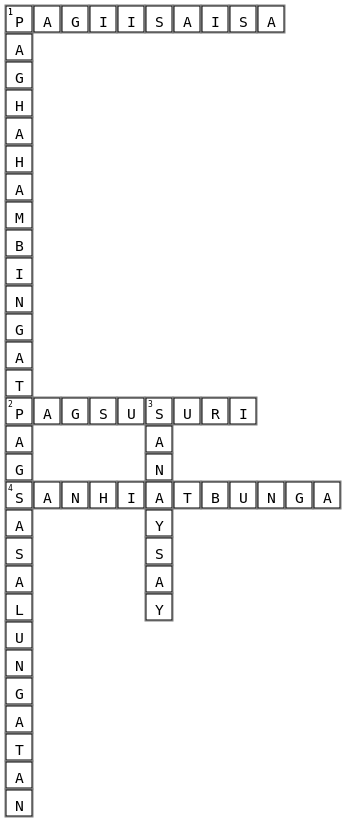 Iba't ibang uri ng pagpapahayag  Crossword Key Image