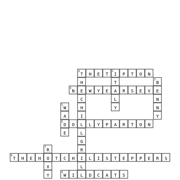 Disney Channel Trivia  Crossword Key Image