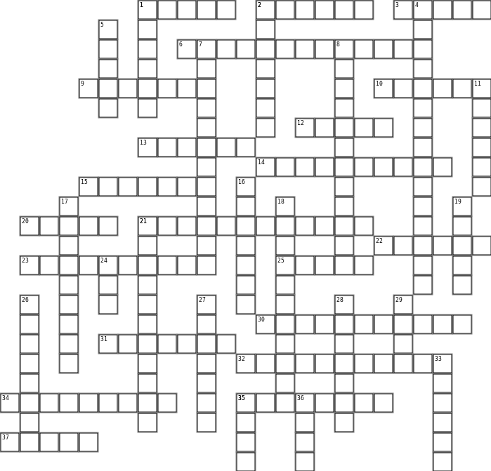 Close-Up B1  Crossword Grid Image