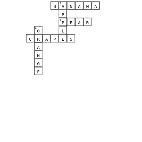 fruit Crossword Key Image