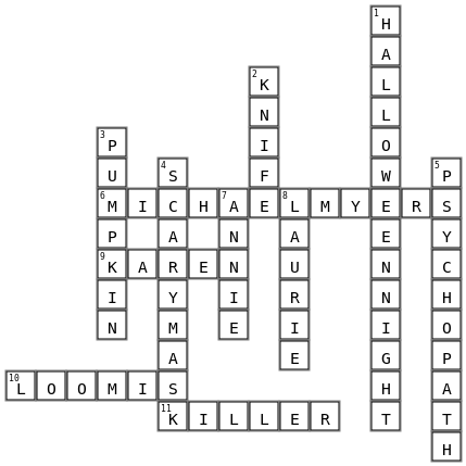 Halloween Puzzle Crossword Key Image