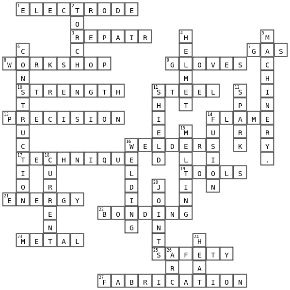 JERALD Cross words puzzle Crossword Key Image