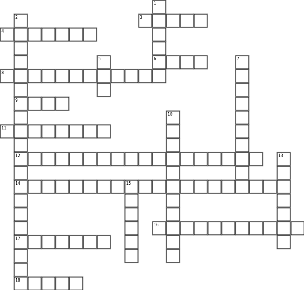 Properties of Matter Crossword Grid Image