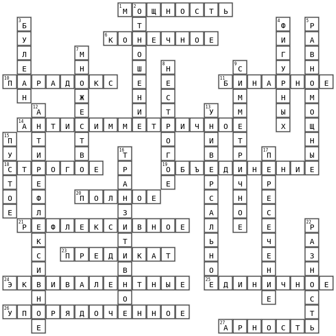 дискретка Crossword Key Image