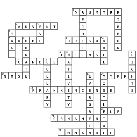 Christmas Eve 2025 Crossword Key Image