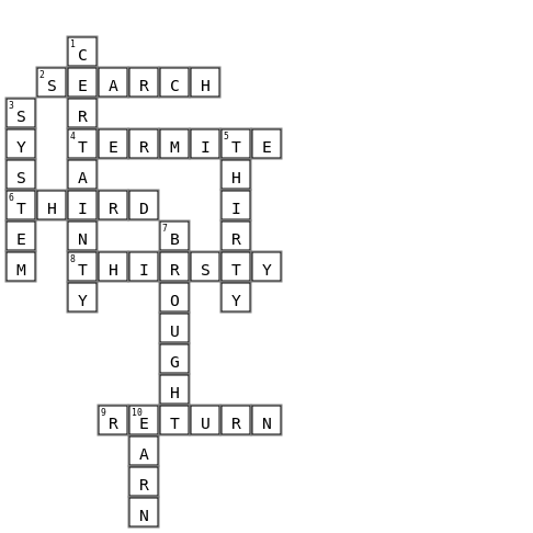 sept 13 spelling words Crossword Key Image