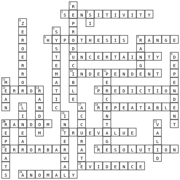 Scientific Terminology Crossword Key Image