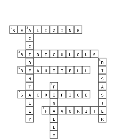 The Vase Lesson Crossword Key Image