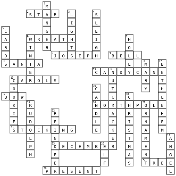 Christmas Crossword Puzzle  Crossword Key Image