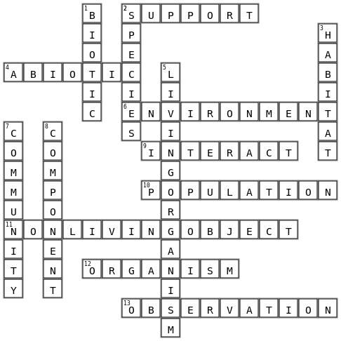 Week 2 Crossword Key Image