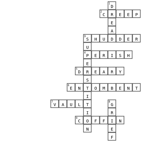 House of Usher Crossword Key Image
