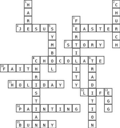 Easter Puzzle Crossword Key Image