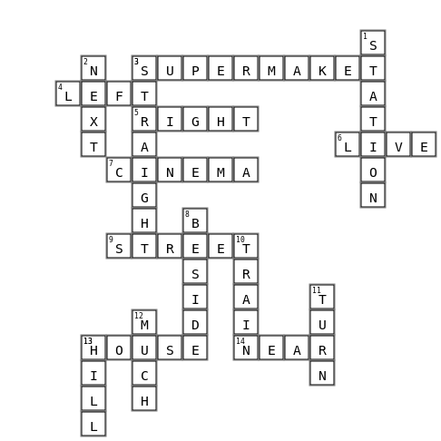 practise M1U1 Crossword Key Image