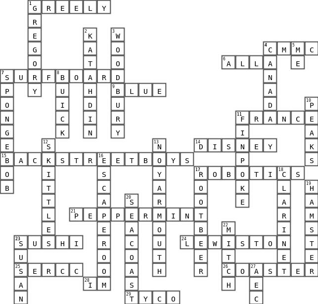 Kristen crossword puzzle Crossword Key Image