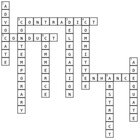 Vocab Crossword Key Image