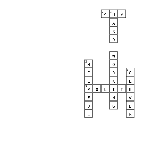 1 Crossword Key Image