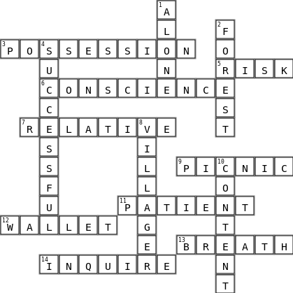 1 Crossword Key Image