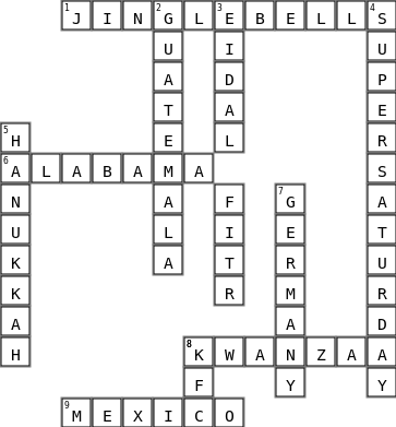 Holiday Crossword Key Image