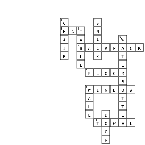 HC1 UNIT 5 Crossword Key Image