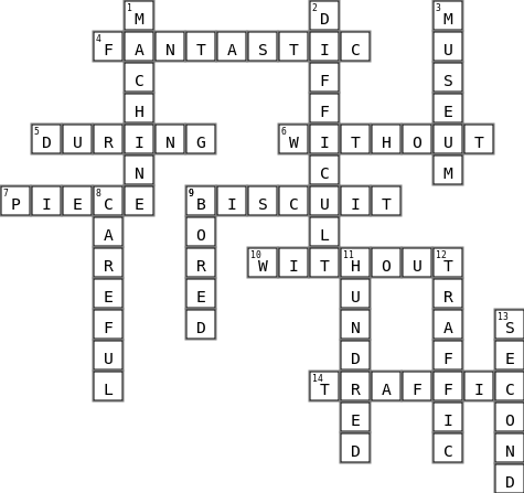 123 Crossword Key Image