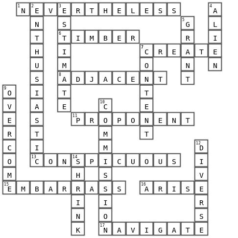 Vocab Quiz 5 Crossword Key Image