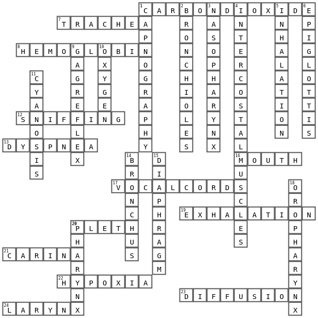 Chapter 1 Airway Crossword Key Image